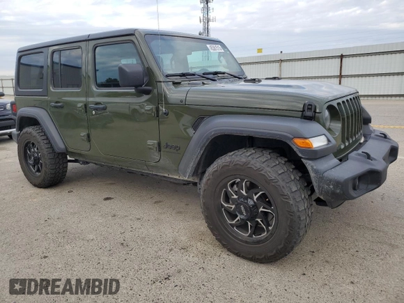 2023 Jeep Wrangler Sport S with VIN 1C4HJXDG4PW510259, listed as a Copart auction lot 45361515 with 26,162 mi miles and Salvage Title. Bid and sale history available at DreamBid. Image 4.