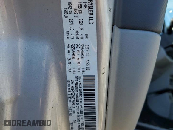 2009 Chrysler PT Cruiser Touring with VIN 3A8FY58949T579814, listed as a Copart auction lot 76553544 with 107,153 mi miles and Salvage Title. Bid and sale history available at carsss.com. Image 15.
