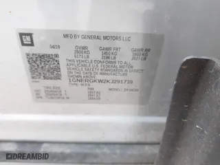 2019 Chevrolet Traverse LT Cloth with VIN 1GNERGKW2KJ291739, listed as a IAAI auction lot 41606802 with 114,608 mi miles. Bid and sale history available at carsss.com. Image 9.