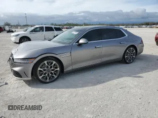 2024 Genesis G90 e-SC with VIN KMTFC4SD5RU042728, listed as a Copart auction lot 46121955 with 3,866 mi miles and Salvage Title. Bid and sale history available at DreamBid. Image 1.
