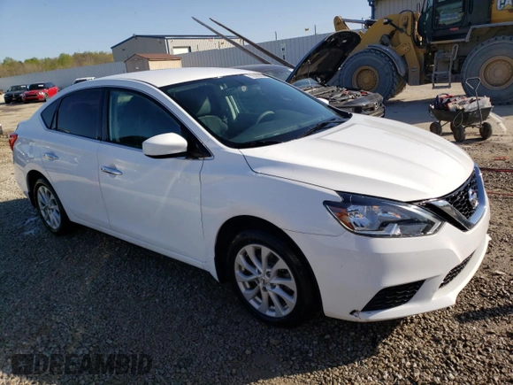 2018 Nissan Sentra SV with VIN 3N1AB7AP0JL619644, listed as a Copart auction lot 53088985 with 90,455 mi miles and Salvage Title. Bid and sale history available at DreamBid. Image 4.