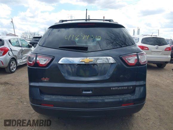 2013 Chevrolet Traverse LS with VIN 1GNKRFED7DJ116297, listed as a IAAI auction lot 41894310 with 180,551 mi miles. Bid and sale history available at carsss.com. Image 16.