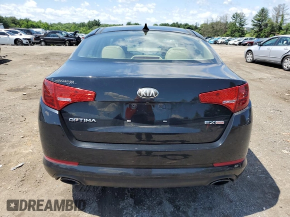 2013 Kia Optima EX with VIN 5XXGN4A72DG224572, listed as a Copart auction lot 61649305 with 114,336 mi miles and Salvage title. Bid and sale history available at DreamBid. Image 6.