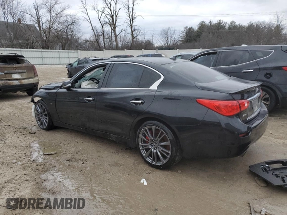 2017 Infiniti Q50 Red Sport 400 with VIN JN1FV7AR5HM872148, listed as a Copart auction lot 88992605 with Not provided miles and Salvage title. Bid and sale history available at DreamBid. Image 2.