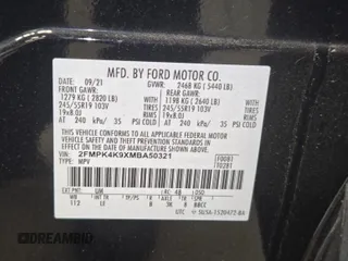 2021 Ford Edge Titanium z VIN 2FMPK4K9XMBA50321, wystawiony jako IAAI lot #42425132 z przebiegiem 86 405 mil mil oraz . Historia ofert i sprzedaży dostępna na DreamBid. Obrazek 1.
