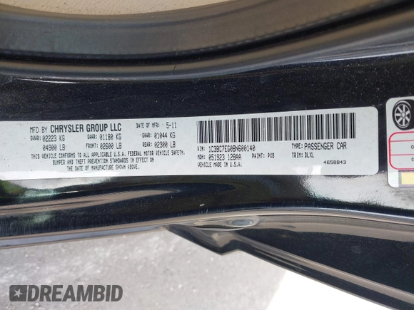 2011 Chrysler 200 Limited with VIN 1C3BC7EG0BN600140, listed as a IAAI auction lot 41432830 with 103,670 mi miles and . Bid and sale history available at DreamBid. Image 9.