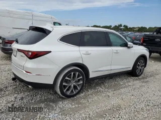 2022 Acura MDX w/Technology Package with VIN 5J8YE1H48NL045633, listed as a Copart auction lot 76291404 with 30,250 mi miles and Salvage Title. Bid and sale history available at carsss.com. Image 3.