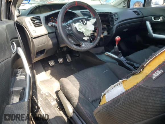 2012 Honda Civic Si z VIN 2HGFG4A5XCH708989, wystawiony jako Copart lot #54350765 z przebiegiem Nie podano mil oraz Szkoda całkowita • Salvage title. Historia ofert i sprzedaży dostępna na DreamBid. Obrazek 8.