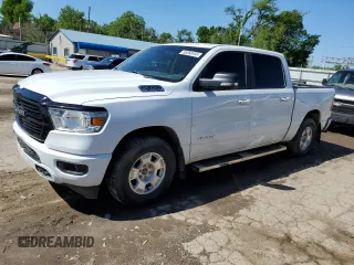 2019 Ram 1500 Big Horn with VIN 1C6SRFFT5KN910792, listed as a Copart auction lot 55260455 with 112,275 mi miles and Salvage title. Bid and sale history available at DreamBid. Image 1.
