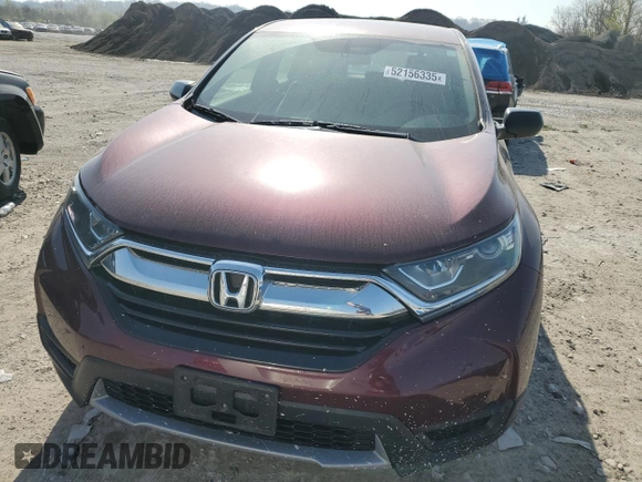 2018 Honda CR-V LX with VIN 2HKRW6H37JH214172, listed as a Copart auction lot 52156335 with 64,952 mi miles and Salvage Title. Bid and sale history available at DreamBid. Image 5.
