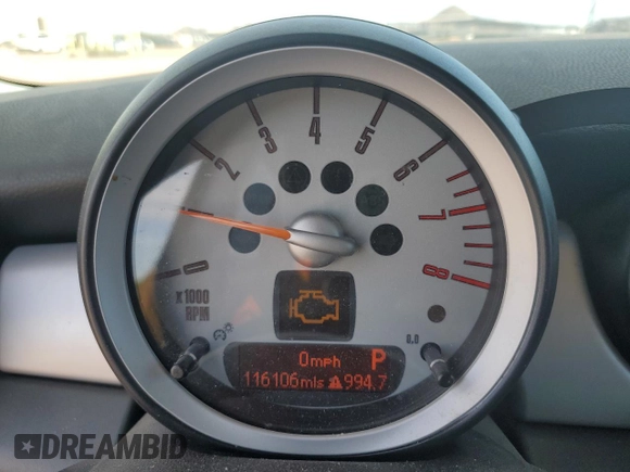 2009 MINI Hardtop with VIN WMWMF33579TW76737, listed as a Copart auction lot 55224655 with 116,106 mi miles and Salvage Title. Bid and sale history available at DreamBid. Image 9.