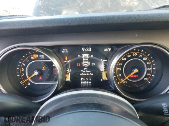 2018 Jeep Wrangler Unlimited Sport with VIN 1C4HJXDN4JW198837, listed as a Copart auction lot 45419485 with 88,654 mi miles and Salvage title. Bid and sale history available at DreamBid. Image 9.