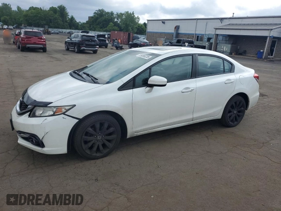 2015 Honda Civic EX-L z VIN 19XFB2F96FE228512, wystawiony jako Copart lot #59055235 z przebiegiem 94 397 mil mil oraz Szkoda całkowita • Salvage title. Historia ofert i sprzedaży dostępna na DreamBid. Obrazek 1.