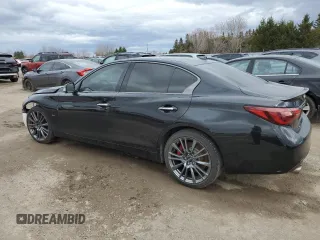 2021 Infiniti Q50 Red Sport 400 with VIN JN1FV7DR2MM880827, listed as a Copart auction lot 52089525 with 38,718 mi miles and Salvage title. Bid and sale history available at DreamBid. Image 2.