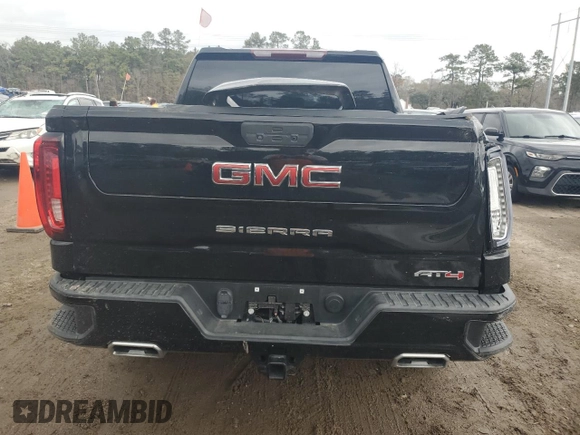 2021 GMC Sierra 1500 AT4 with VIN 3GTU9EET1MG464553, listed as a Copart auction lot 42709005 with 43,071 mi miles and Salvage Title. Bid and sale history available at carsss.com. Image 6.