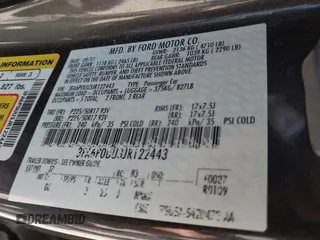 2018 Ford Fusion Hybrid S with VIN 3FA6P0UU3JR122443, listed as a IAAI auction lot 41898129 with 119,873 mi miles. Bid and sale history available at carsss.com. Image 9.