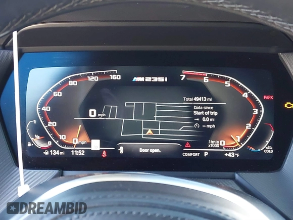 2021 BMW 2 Series M235i xDrive with VIN WBA13AL06M7G61056, listed as a IAAI auction lot 41140205 with 49,413 mi miles and . Bid and sale history available at DreamBid. Image 7.