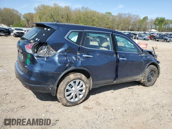 2015 Nissan Rogue SV with VIN KNMAT2MV2FP578307, listed as a Copart auction lot 51224225 with 93,316 mi miles and Salvage Title. Bid and sale history available at carsss.com. Image 3.