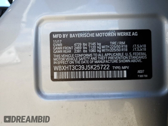 2018 BMW X1 xDrive28i with VIN WBXHT3C39J5K25722, listed as a Copart auction lot 46668855 with 63,533 mi miles and Salvage Title. Bid and sale history available at carsss.com. Image 13.
