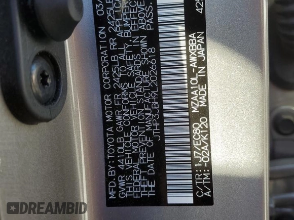 2020 Lexus UX 200 with VIN JTHP3JBH9L2026618, listed as a Copart auction lot 77893984 with 30,672 mi miles and Salvage title. Bid and sale history available at DreamBid. Image 14.