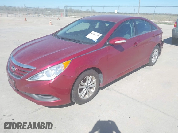 2014 Hyundai Sonata GLS with VIN 5NPEB4AC1EH928846, listed as a IAAI auction lot 41843568 with 72,863 mi miles and . Bid and sale history available at carsss.com. Image 2.
