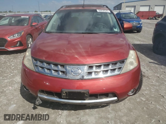 2007 Nissan Murano SE with VIN JN8AZ08W97W650878, listed as a Copart auction lot 56858545 with 123,304 mi miles and Salvage title. Bid and sale history available at DreamBid. Image 5.