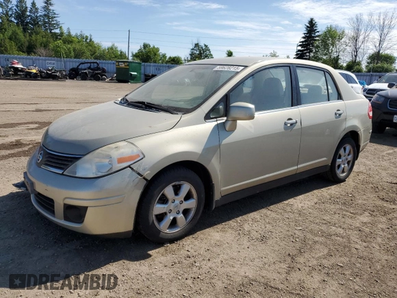 2007 Nissan Versa SL with VIN 3N1BC11E17L438140, listed as a Copart auction lot 59628215 with 167,343 mi miles and Salvage title. Bid and sale history available at DreamBid. Image 1.