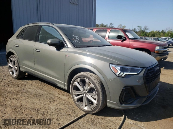 2022 Audi Q3 S line Premium Plus with VIN WA1EECF3XN1029317, listed as a Copart auction lot 43882063 with 24,143 mi miles. Bid and sale history available at carsss.com. Image 4.