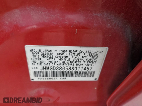 2008 Honda Fit Sport with VIN JHMGD38658S011457, listed as a Copart auction lot 43973425 with 103,314 mi miles and Salvage Title. Bid and sale history available at carsss.com. Image 12.