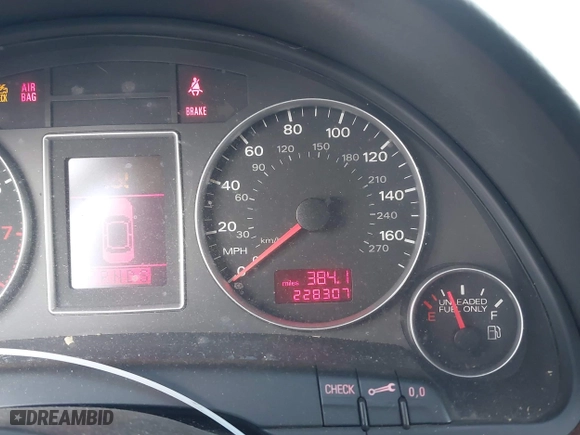 2007 Audi A4 2.0T with VIN WAUAF78E07A063080, listed as a IAAI auction lot 41896271 with 228,307 mi miles. Bid and sale history available at carsss.com. Image 15.