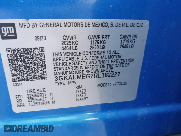 2024 GMC Terrain SLE z VIN 3GKALMEG7RL182227, wystawiony jako IAAI lot #41833262 z przebiegiem 13 275 mil mil oraz . Historia ofert i sprzedaży dostępna na DreamBid. Obrazek 9.