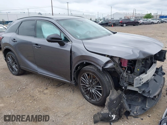 2023 Lexus RX 500h F Sport Performance with VIN 2T2BCMEA8PC001532, listed as a IAAI auction lot 42674608 with 22,051 mi miles and . Bid and sale history available at DreamBid. Image 1.
