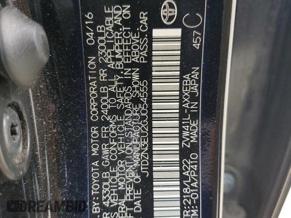 2016 Toyota Prius v Two with VIN JTDZN3EU2GJ054555, listed as a Copart auction lot 50606125 with 157,947 mi miles and Salvage Title. Bid and sale history available at carsss.com. Image 12.