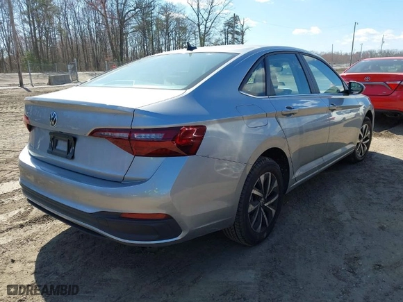 2024 Volkswagen Jetta S with VIN 3VW5M7BU0RM090048, listed as a IAAI auction lot 41871178 with 25,655 mi miles. Bid and sale history available at carsss.com. Image 4.