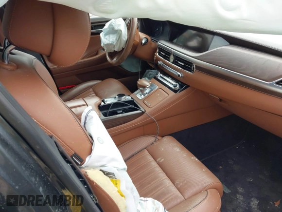 2020 Genesis G90 Ultimate z VIN KMTF54PH1LU081314, wystawiony jako IAAI lot #41642178 z przebiegiem 122 450 mil mil oraz . Historia ofert i sprzedaży dostępna na DreamBid. Obrazek 5.