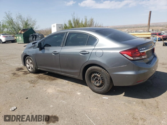 2013 Honda Civic LX with VIN 19XFB2F59DE208913, listed as a Copart auction lot 51713285 with 153,542 mi miles and Salvage Title. Bid and sale history available at DreamBid. Image 2.