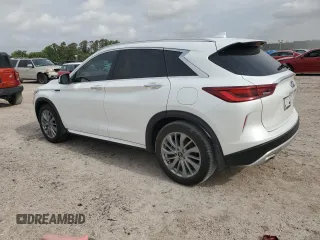 2023 Infiniti QX50 Luxe with VIN 3PCAJ5BA3PF114574, listed as a Copart auction lot 55118255 with 25,803 mi miles and Salvage title. Bid and sale history available at DreamBid. Image 2.