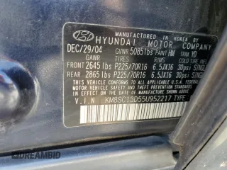 2005 Hyundai Santa Fe GLS with VIN KM8SC13D55U952217, listed as a Copart auction lot 46784205 with 119,714 mi miles and Salvage Title. Bid and sale history available at carsss.com. Image 15.