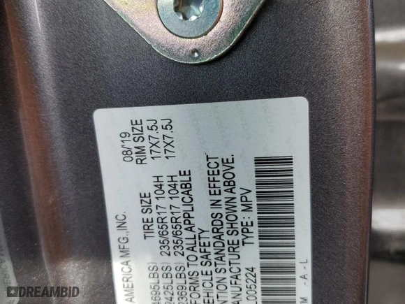 2019 Honda CR-V LX with VIN 5J6RW6H38KL005224, listed as a Copart auction lot 43322605 with 14,678 mi miles and Salvage Title. Bid and sale history available at carsss.com. Image 13.