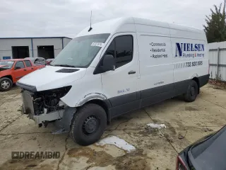 2023 Mercedes-Benz Sprinter Cargo with VIN W1Y4NCHY6PT123577, listed as a Copart auction lot 87227874 with Not Provided miles and Salvage Title. Bid and sale history available at carsss.com. Image 1.