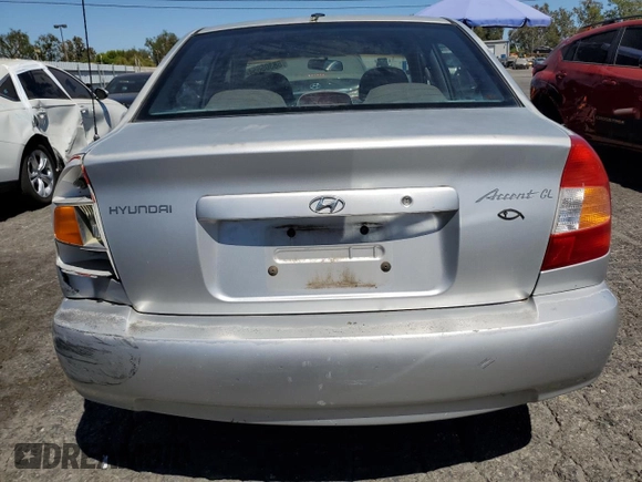 2002 Hyundai Accent GL with VIN KMHCG45C92U353198, listed as a Copart auction lot 68305654 with 130,594 mi miles and Clean Title. Bid and sale history available at carsss.com. Image 6.