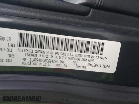 2011 Jeep Grand Cherokee Laredo with VIN 1J4RR4GGXBC604304, listed as a IAAI auction lot 42201742 with 196,483 mi miles and . Bid and sale history available at DreamBid. Image 9.