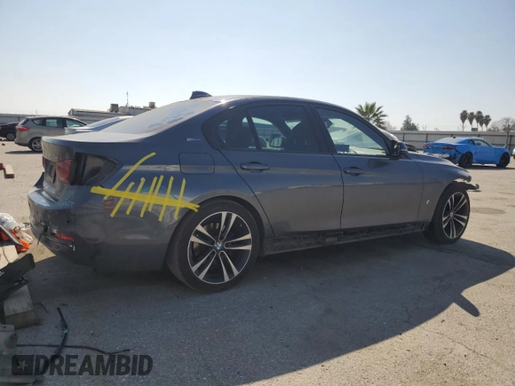 2018 BMW 3 Series 330e iPerformance with VIN WBA8E1C59JA177866, listed as a Copart auction lot 46692855 with 98,401 mi miles and Salvage Title. Bid and sale history available at carsss.com. Image 3.
