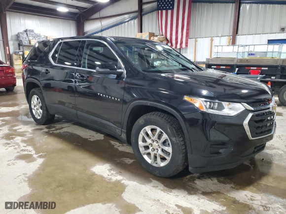 2021 Chevrolet Traverse LS with VIN 1GNEVFKW4MJ224763, listed as a Copart auction lot 47583845 with 53,590 mi miles and Salvage Title. Bid and sale history available at carsss.com. Image 4.