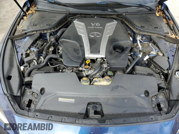 2018 Infiniti Q50 Luxe with VIN JN1EV7AP9JM356259, listed as a Copart auction lot 57756895 with 62,607 mi miles and Salvage title. Bid and sale history available at DreamBid. Image 11.
