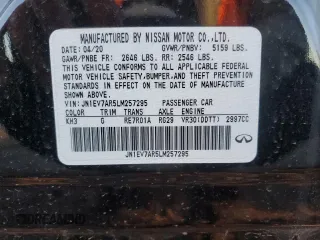 2020 Infiniti Q50 Luxe with VIN JN1EV7AR5LM257295, listed as a Copart auction lot 76264494 with Not Provided miles and Salvage Title. Bid and sale history available at DreamBid. Image 12.