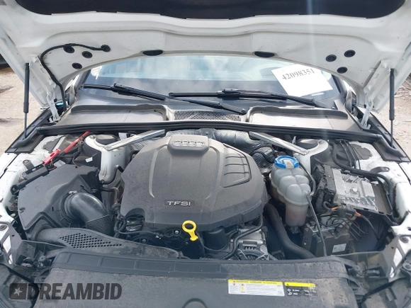 2017 Audi A4 with VIN WAUMNAF42HA040313, listed as a IAAI auction lot 42098351 with Not provided miles and . Bid and sale history available at DreamBid. Image 10.