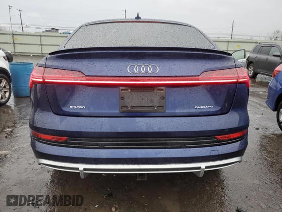 2021 Audi e-tron Sportback Prestige with VIN WA13AAGE2MB020112, listed as a Copart auction lot 44915684 with 35,147 mi miles and . Bid and sale history available at DreamBid. Image 6.