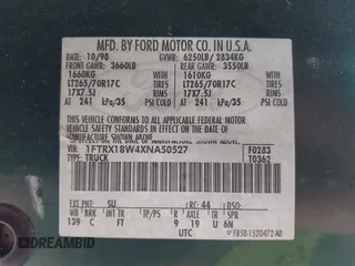 1999 Ford F-150 with VIN 1FTRX18W4XNA50527, listed as a IAAI auction lot 42563746 with 213,959 mi miles and . Bid and sale history available at DreamBid. Image 9.