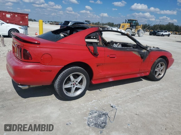 1997 Ford Mustang Cobra with VIN 1FALP47V8VF187337, listed as a Copart auction lot 52354265 with 0 mi miles and Non Repairable. Bid and sale history available at carsss.com. Image 3.